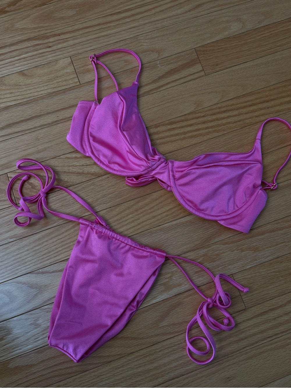 Hot Pink Two-Piece Underwire Bikini Set